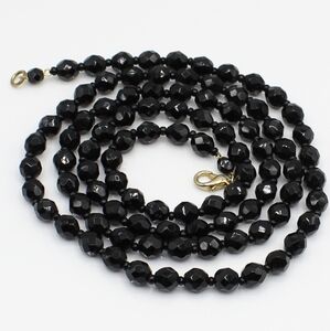 Vintage faceted black bead necklace